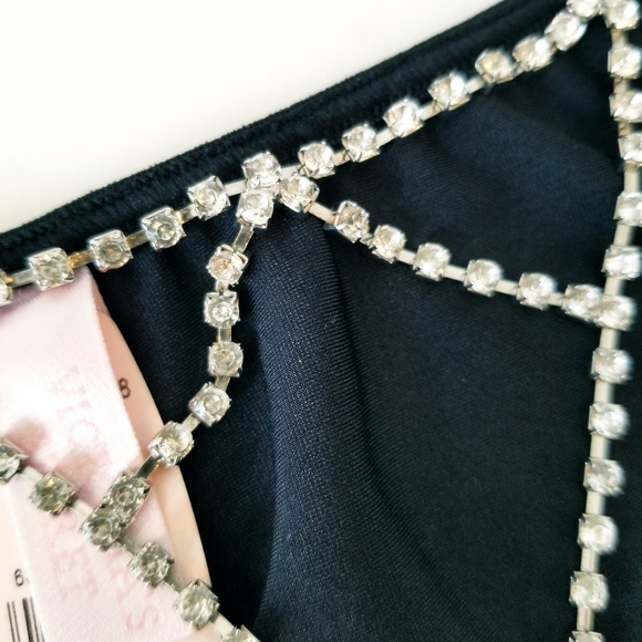 Victoria's Secret Vintage Very Sexy Rhinestone Crystal Element Thong Panty NWT - Picture 12 of 13